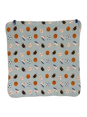 Kidgets Blue Basketball Football Baseball Soccer Cap Hat Sports Baby Blanket